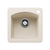 Blanco Diamond 15" Square Silgranit Bar/Prep Sink, Soft White, 1 Faucet Hole, 443070