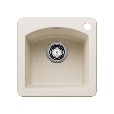 Blanco Diamond 15" Silgranit Bar/Prep Sink, Soft White, 1 Faucet Hole, 443070