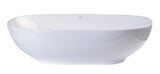 Eago 14.75" x 22.88" Oval Above Mount Porcelain Bathroom Sink, White, No Faucet Hole, BA352