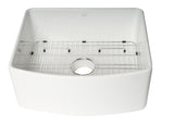 ALFI brand 24" Fireclay Farmhouse Sink with Accessories, White, ABFC2420-W