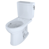 TOTO Drake II 1G Two-Piece Elongated 1.0 GPF Universal Height Toilet with CEFIONTECT and Right-Hand Trip Lever, Cotton White, Vitreous China, CST454CUFRG#01