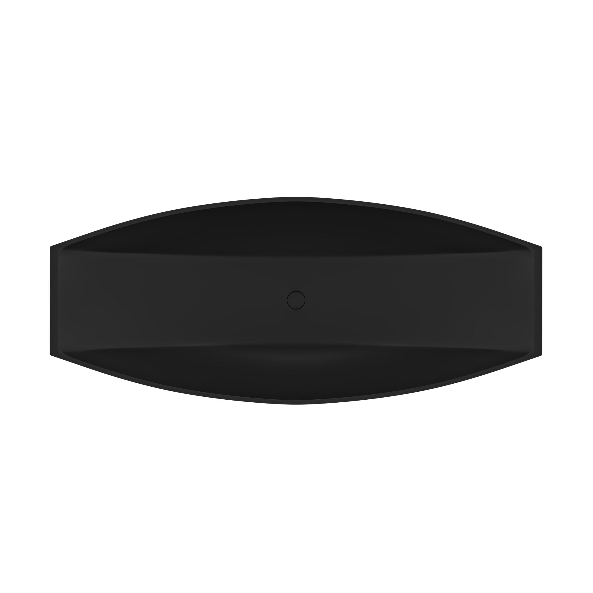 ALFI brand 71" Solid Surface Resin Free Standing Oval Bathtub, Hammock Style, Black Matte, AB9991BM