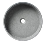 ALFI brand 16.75" x 16.75" Round Above Mount Concrete Bathroom Sink, Gray Matte, No Faucet Hole, ABCO17R