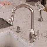 ALFI brand 1.8 GPM Lever Gooseneck Spout Touch Kitchen Faucet, Gray, Pull Down, Brushed Nickel, Traditional, ABKF3783-BN
