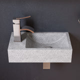 ALFI brand 15.75" x 8.66" Rectangle Wall Mount Concrete Bathroom Sink, Gray Matte, 1 Faucet Hole, ABCO108