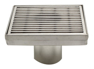 Alternate Image for ALFI brand ABSD55D 5" x 5" Square Stainless Steel Shower Drain with Groove Lines, Grey
