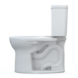 TOTO Drake Two-Piece Round 1.28 GPF Universal Height TORNADO FLUSH Toilet with CEFIONTECT, Cotton White, Vitreous China, CST775CEFG#01