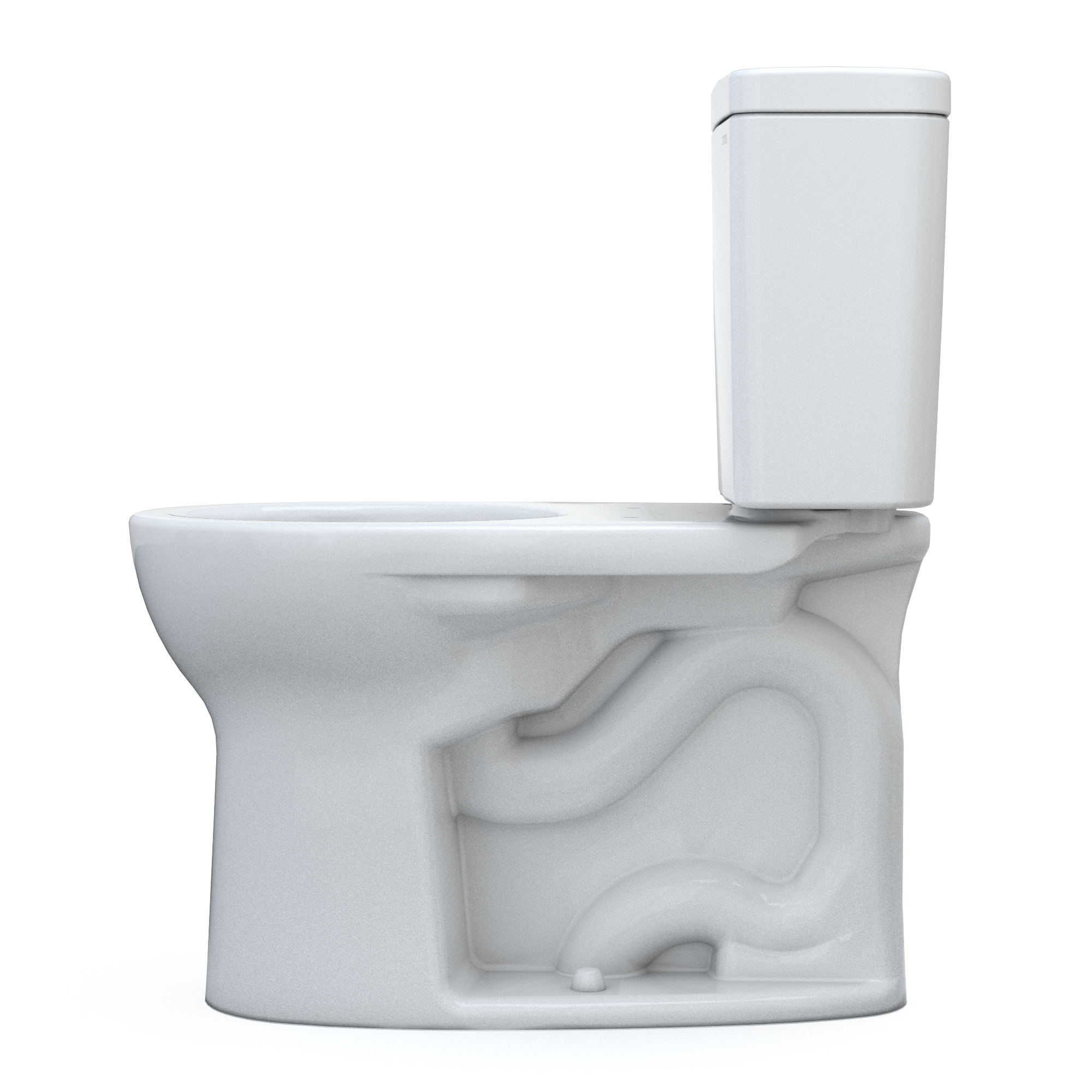 TOTO Drake Two-Piece Round 1.6 GPF Universal Height TORNADO FLUSH Toilet with CEFIONTECT, Cotton White, Vitreous China, CST775CSFG#01