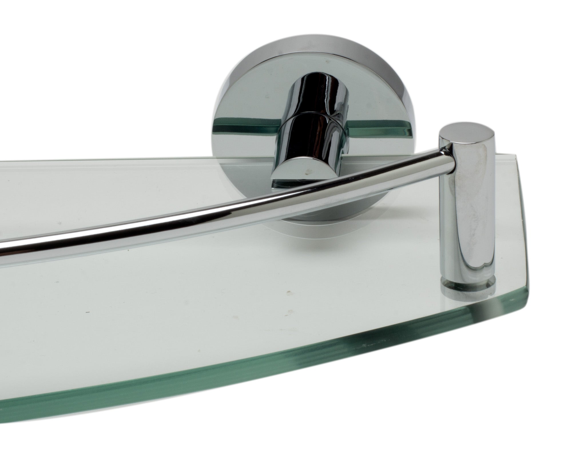 ALFI brand AB9547 Polished Chrome Wall Mounted Glass Shower Shelf Bathroom Accessory, Brass, Grey