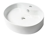 ALFI brand 22" x 18.13" Oval Above Mount Porcelain Bathroom Sink, White, 1 Faucet Hole, ABC910