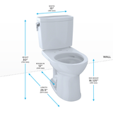 TOTO Drake II 1G Two-Piece Round 1.0 GPF Universal Height Toilet with CEFIONTECT, Colonial White, Vitreous China, CST453CUFG#11