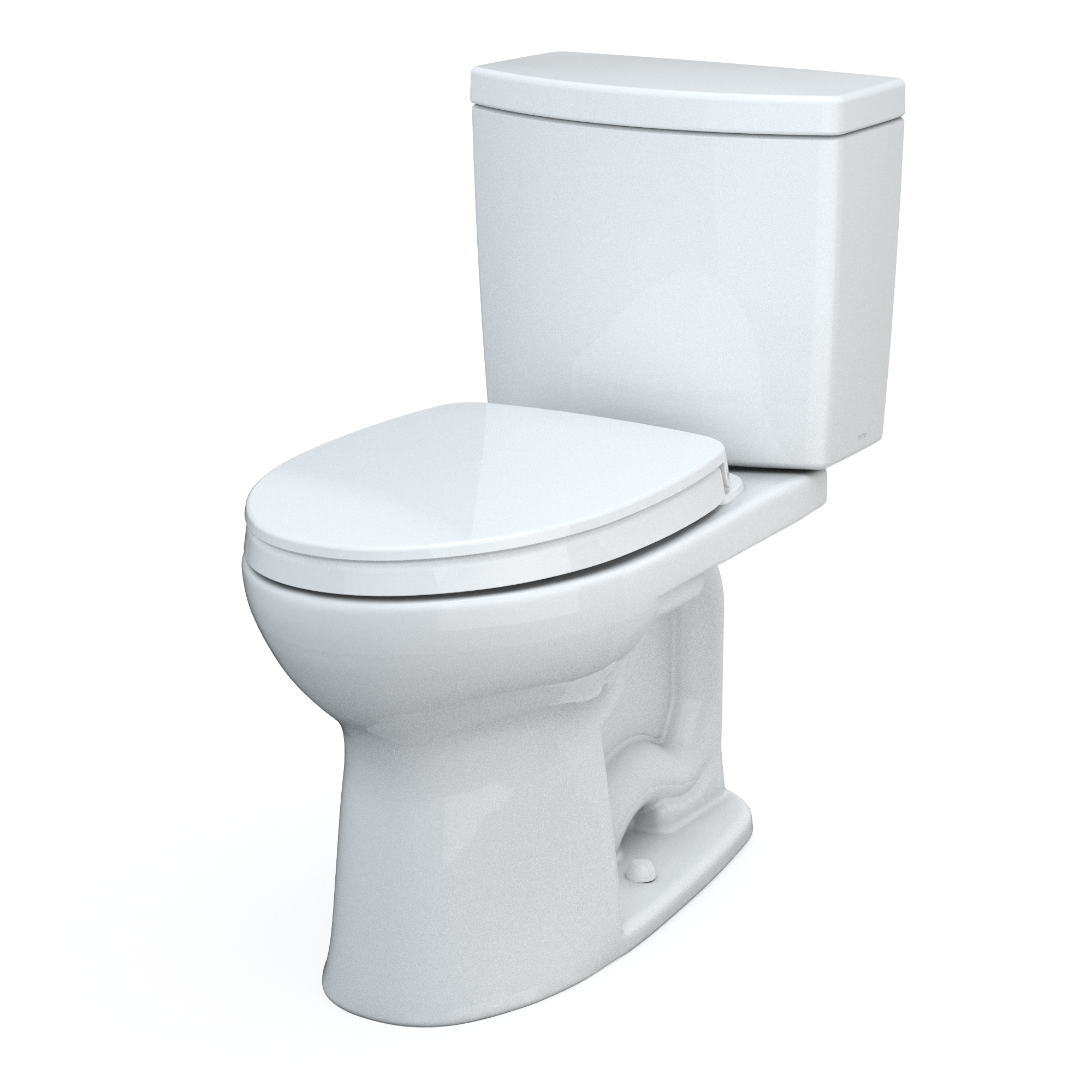 TOTO Drake II 1G Two-Piece Elongated 1.0 GPF Universal Height Toilet with CEFIONTECT and SS124 SoftClose Seat, WASHLET+ Ready, Cotton White, Vitreous China|Plastic, MS454124CUFG#01