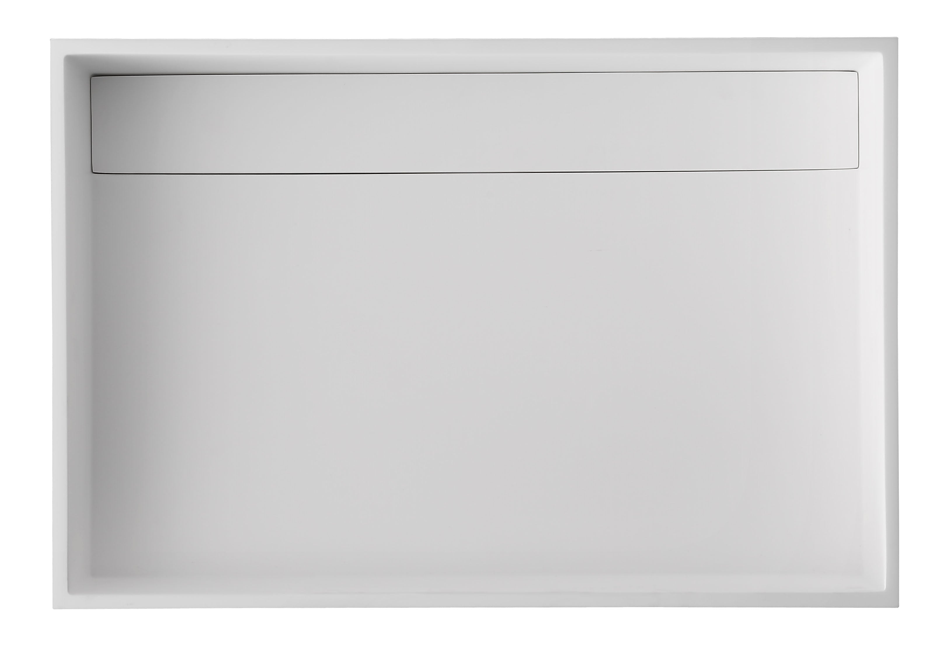 ALFI brand 20" x 13.5" Rectangle Above Mount Resin Bathroom Sink, Black & White, No Faucet Hole, ABRS2014BM