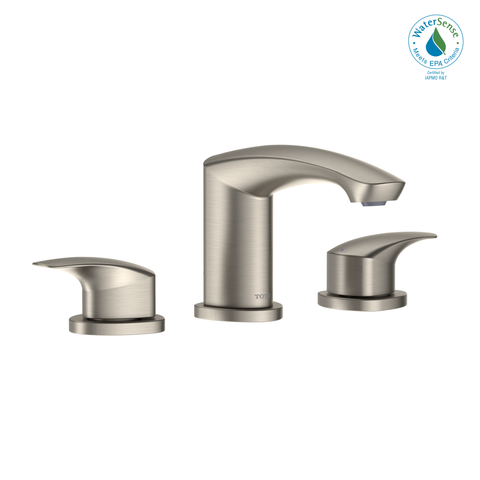 TOTO GM 1.2 GPM Two Handle Widespread Bathroom Sink Faucet, Brushed Nickel, Brass, TLG09201U#BN