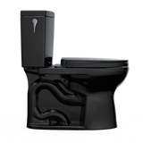 TOTO Drake II 1G Two-Piece Elongated 1.0 GPF Universal Height Toilet with SS124 SoftClose Seat, WASHLET+ Ready, Ebony, Vitreous China|Plastic, MS454124CUF#51