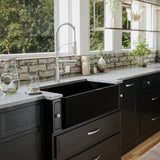 Karran Fireclay 33" Fireclay Farmhouse Sink with Accessories, Matte Black, FCP33SBMB