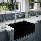 Karran Fireclay 30" Fireclay Workstation Farmhouse Sink with Accessories, Matte Black, FCWSF30SBMB-PK1