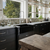 Karran Fireclay 33" Fireclay Farmhouse Sink with Accessories, Matte Black, FCP33SBMB