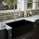 Karran Fireclay 33" Fireclay Workstation Farmhouse Sink with Accessories, Matte Black, FCWSF33SBMB-PK1