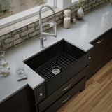 Karran Fireclay 30" Fireclay Workstation Farmhouse Sink with Accessories, Matte Black, FCWSF30SBMB-PK1