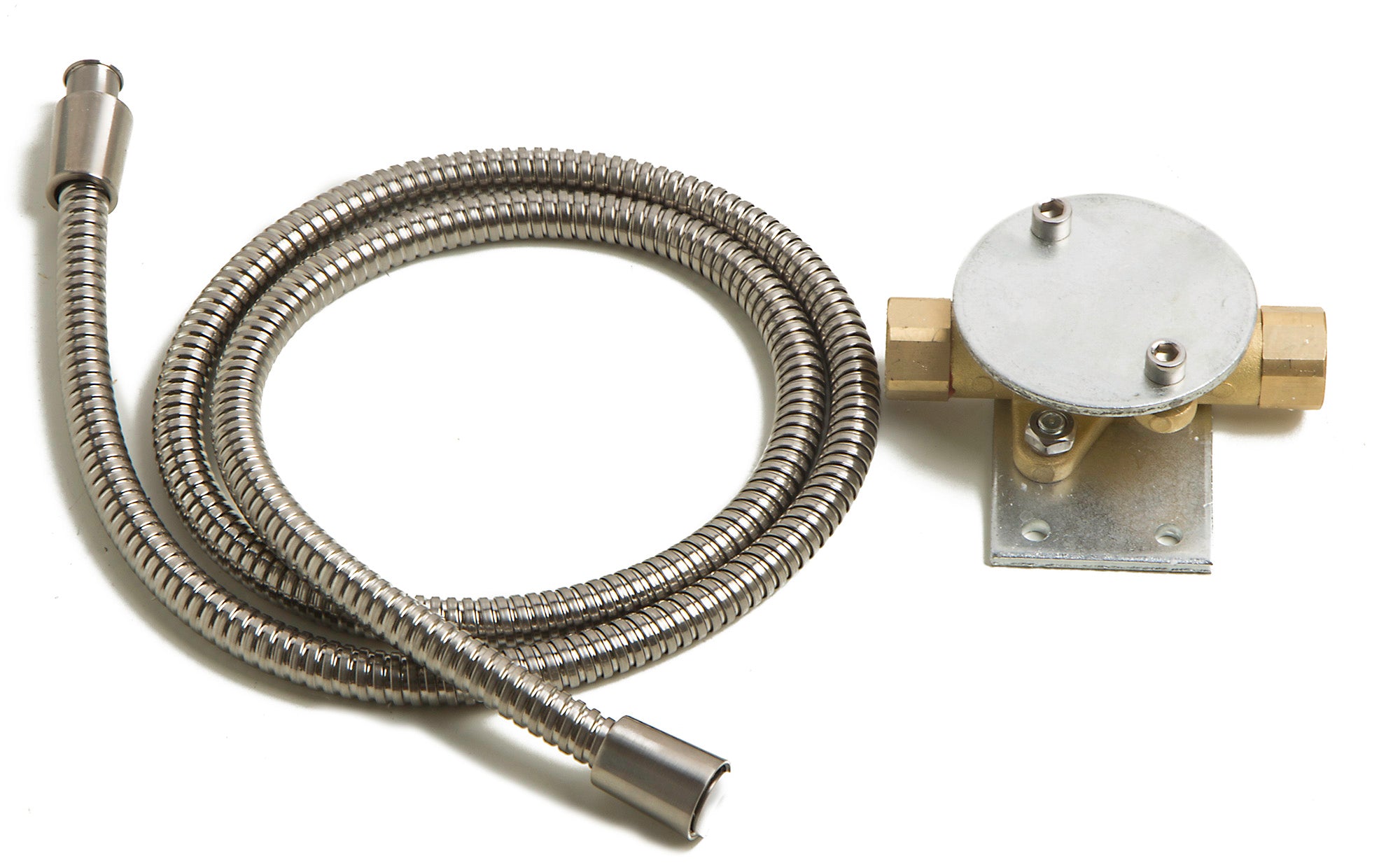 ALFI brand Brass, AB2758-BN Brushed Nickel Floor Mounted Tub Filler + Mixer /w additional Hand Held Shower Head