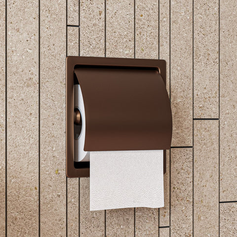 Main Image of ALFI brand ABTPP77-BC PVD Brushed Copper Stainless Steel Recessed Toilet Paper Holder with Cover
