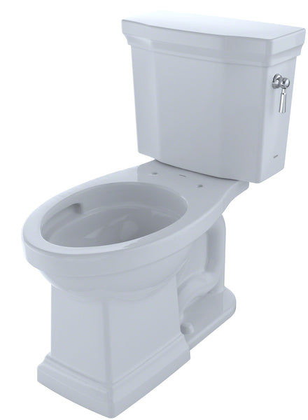 TOTO Promenade II Two-Piece Elongated 1.28 GPF Universal Height Toilet with CEFIONTECT and Right-Hand Trip Lever, Cotton White, Vitreous China, CST404CEFRG#01