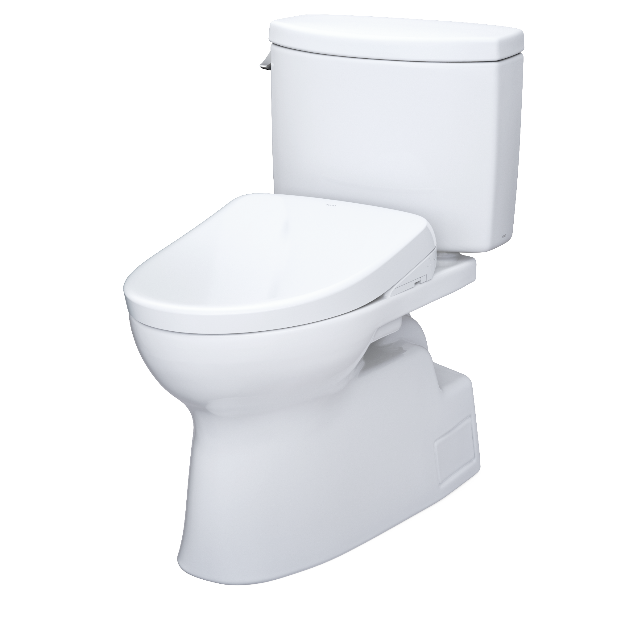 TOTO WASHLET+ Vespin II Two-Piece Elongated 1.28 GPF Toilet with Auto Flush WASHLET+ S7A Contemporary Bidet Seat, Cotton White, Vitreous China|Plastic, MW4744736CEFGA#01