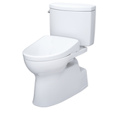 TOTO WASHLET+ Vespin II Two-Piece Elongated 1.28 GPF Toilet with Auto Flush WASHLET+ S7A Contemporary Bidet Seat, Cotton White, Vitreous China|Plastic, MW4744736CEFGA#01