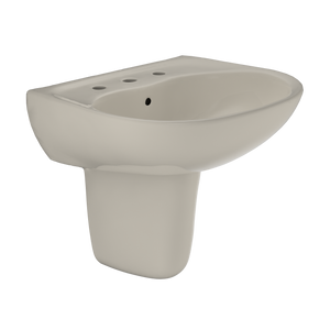 Alternate Image for TOTO Supreme Oval Wall-Mount Bathroom Sink with CEFIONTECT and Shroud for 8 Inch Center Faucets, Bone, Vitreous China, LHT241.8G#03