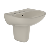 TOTO Supreme Oval Wall-Mount Bathroom Sink with CEFIONTECT and Shroud for 8 Inch Center Faucets, Bone, Vitreous China, LHT241.8G#03