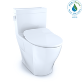 TOTO Legato One-Piece Elongated 1.28 GPF Toilet with CEFIONTECT and SoftClose Seat, WASHLET+ Ready, Cotton White, Vitreous China, MS624234CEFG#01