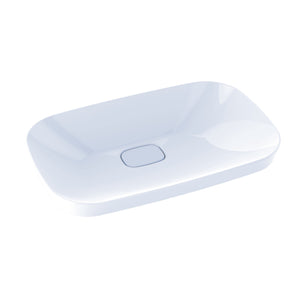 Alternate Image for TOTO Neorest Kiwami Rectangular Semi-Recessed Fireclay Vessel Bathroom Sink with CEFIONTECT, Cotton White, Fired Clay, LT995G#01