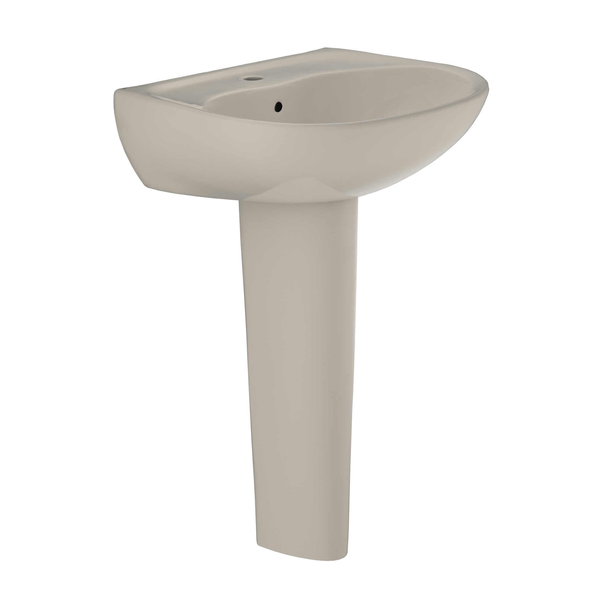TOTO Supreme Oval Basin Pedestal Bathroom Sink with CeFiONtect for Single Hole Faucets, Bone, Vitreous China, LPT241G#03