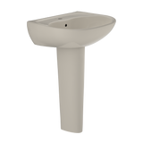 TOTO Supreme Oval Basin Pedestal Bathroom Sink with CeFiONtect for Single Hole Faucets, Bone, Vitreous China, LPT241G#03