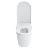 TOTO NEOREST LS Dual Flush 1.0 or 0.8 GF Integrated Bidet Toilet, Cotton White with Silver Trim, Vitreous China and Plastic, MS8732CUMFG#01S