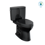 TOTO Drake II Two-Piece Elongated 1.28 GPF Universal Height Toilet with SS124 SoftClose Seat, WASHLET+ Ready, Ebony, Vitreous China|Plastic, MS454124CEF#51