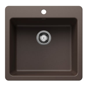Alternate Image for Blanco Liven 21" Dual Mount Silgranit Kitchen Sink, Cafe, 1 Faucet Hole, 443231
