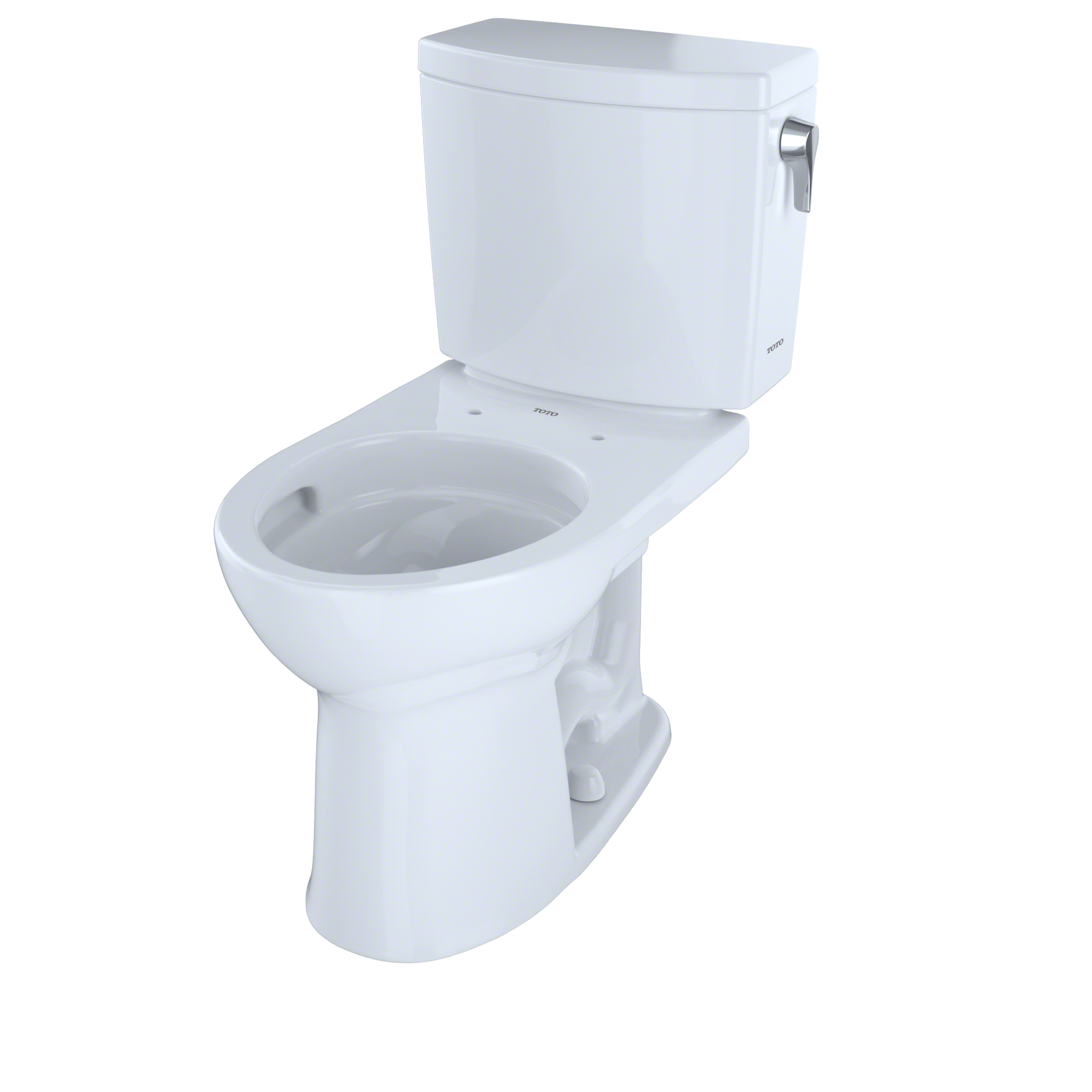 TOTO Drake II 1G Two-Piece Round 1.0 GPF Universal Height Toilet with CEFIONTECT and Right-Hand Trip Lever, Cotton White, Vitreous China, CST453CUFRG#01