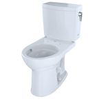 TOTO Drake II 1G Two-Piece Round 1.0 GPF Universal Height Toilet with CEFIONTECT and Right-Hand Trip Lever, Cotton White, Vitreous China, CST453CUFRG#01