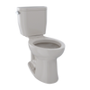 TOTO Entrada Two-Piece Elongated 1.28 GPF Universal Height Toilet, Sedona Beige, Vitreous China, CST244EF#12