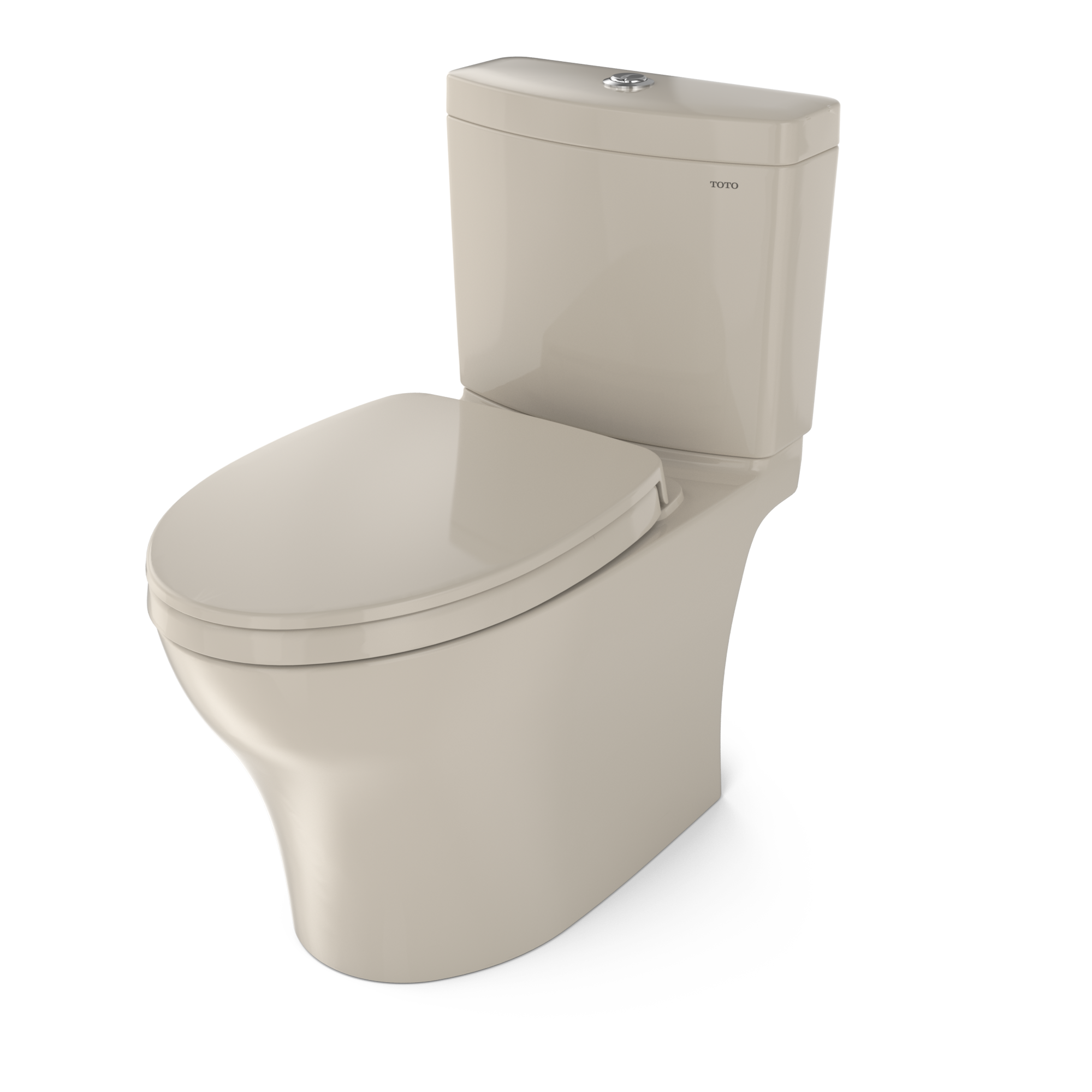 TOTO Aquia IV Two-Piece Elongated Dual Flush 1.28 and 0.9 GPF Universal Height Toilet with CEFIONTECT, WASHLET+ Ready, Bone, Vitreous China, MS446124CEMFGN#03