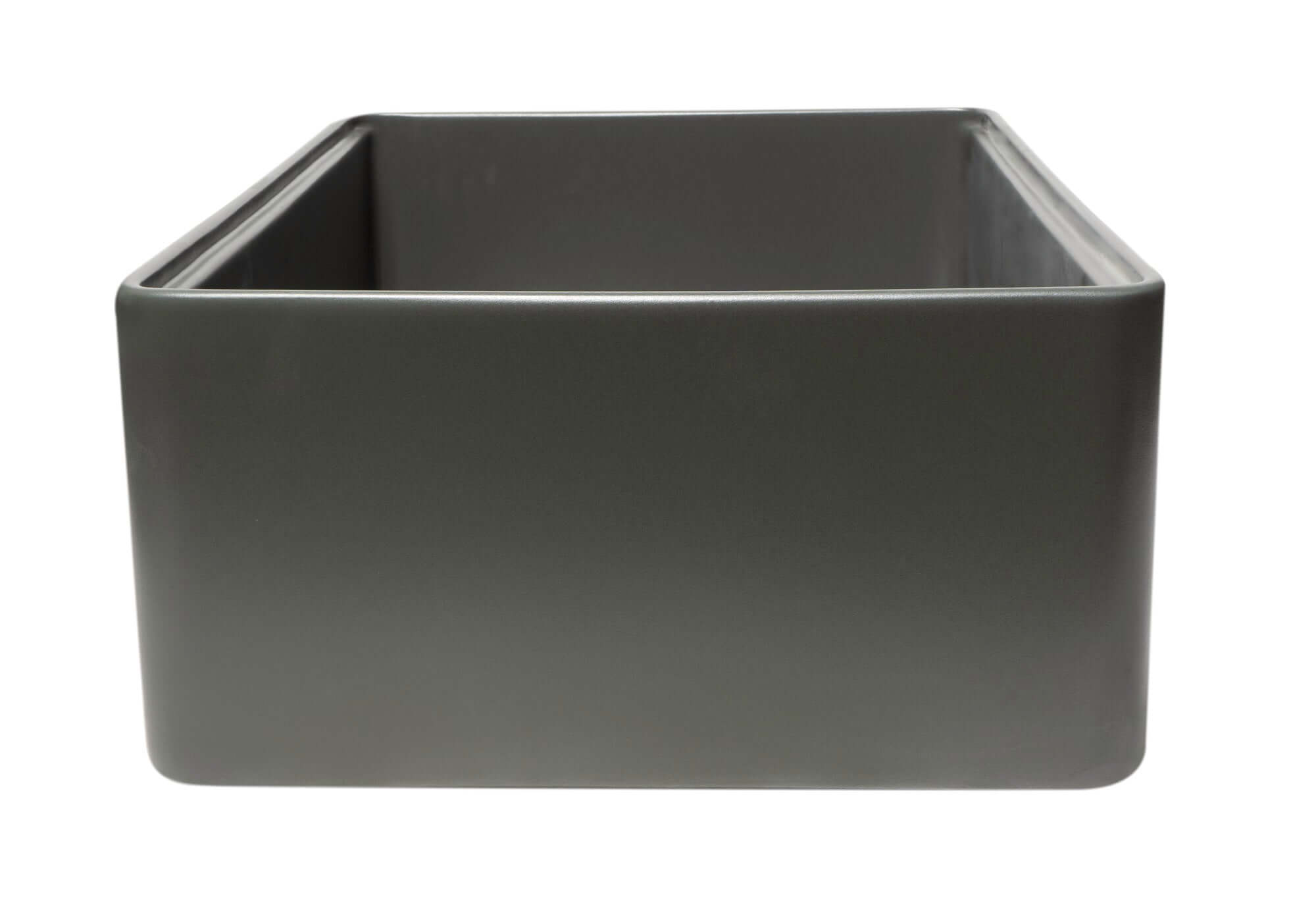 ALFI brand 30" Fireclay Workstation Farmhouse Step Rim Sink with Accessories, Gray Matte, No Faucet Hole, ABFS3020-GM