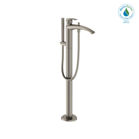 TOTO GM Single-Handle Free Standing Tub Filler with Handshower, Brushed Nickel, Brass, TBG09306U#BN