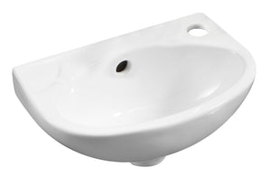Alternate Image for ALFI brand 14.13" x 9.5" Oval Wall Mount Porcelain Bathroom Sink, White, 1 Faucet Hole, ABC118