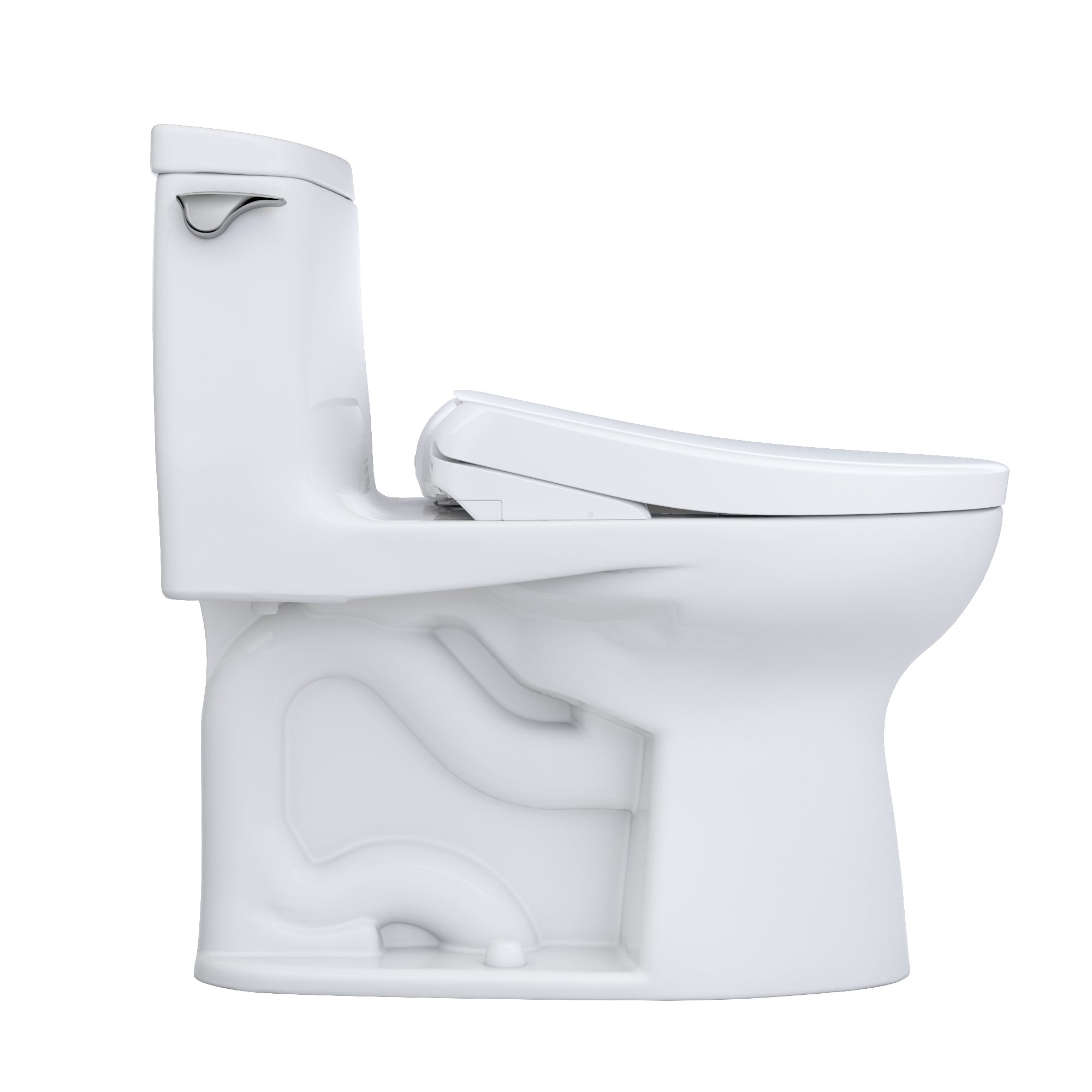TOTO WASHLET+ UltraMax II 1G One-Piece Elongated 1.0 GPF Toilet with Auto Flush WASHLET+ S7A Contemporary Bidet Seat, Cotton White, Vitreous China|Plastic, MW6044736CUFGA#01