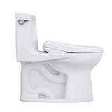 TOTO WASHLET+ UltraMax II 1G One-Piece Elongated 1.0 GPF Toilet with Auto Flush WASHLET+ S7A Contemporary Bidet Seat, Cotton White, Vitreous China|Plastic, MW6044736CUFGA#01