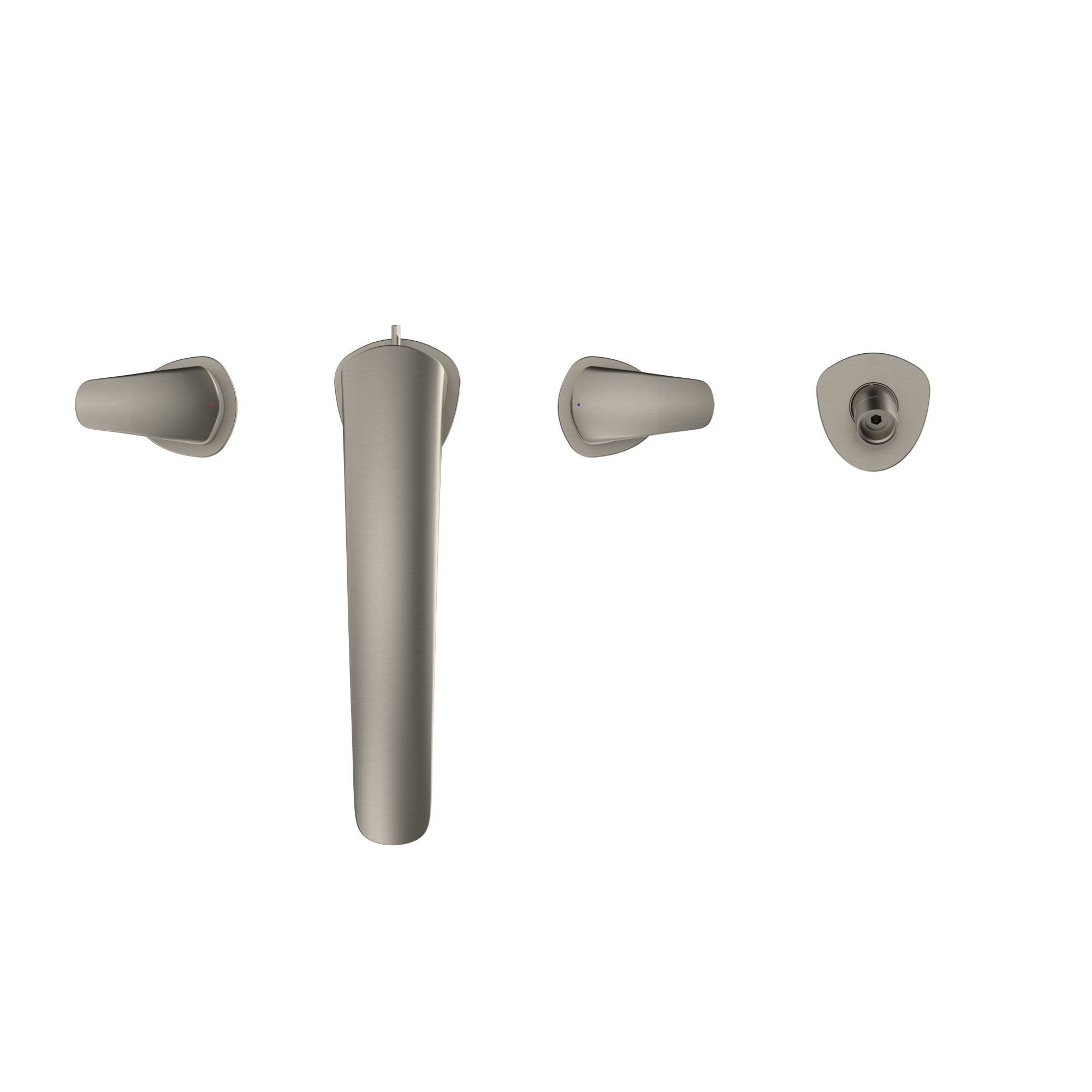 TOTO GM Two-Handle Deck-Mount Roman Tub Filler Trim with Handshower, Brushed Nickel, Brass, TBG09202U#BN