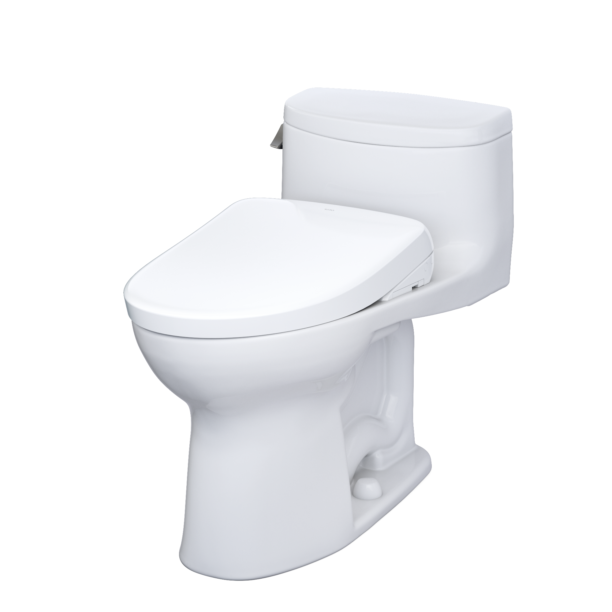 TOTO WASHLET+ Supreme II One-Piece Elongated 1.28 GPF Toilet and WASHLET+ S7A Contemporary Bidet Seat, Cotton White, Vitreous China|Plastic, MW6344736CEFG#01