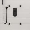 ALFI brand AB4001-BM Black Matte 3-Way Thermostatic Valve Shower Mixer Round Knobs, Brass